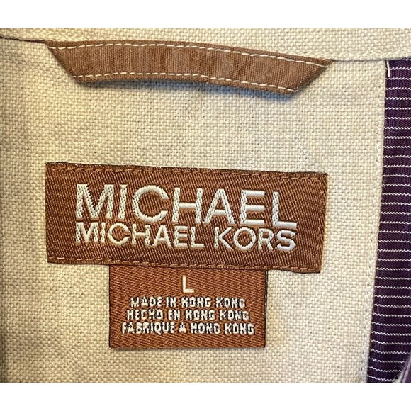 MICHAEL KORS Men's Long Sleeve Button Down‎ Purple Stripes Shirt Size L - Picture 3 of 10